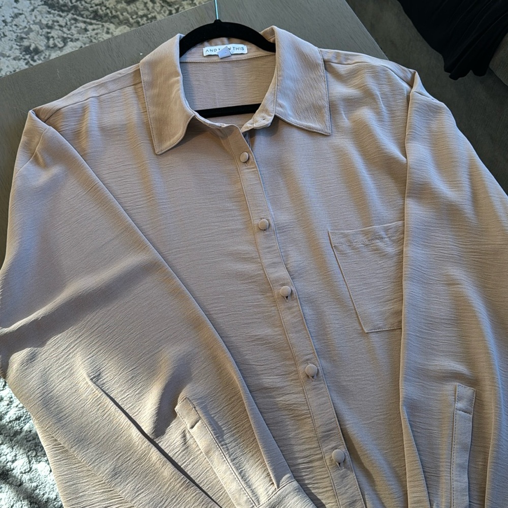 Button up Tan Blouse